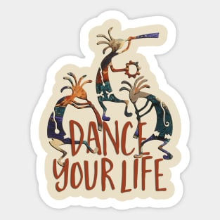 Kokopelli Musican Trio Dance Your Life Sticker